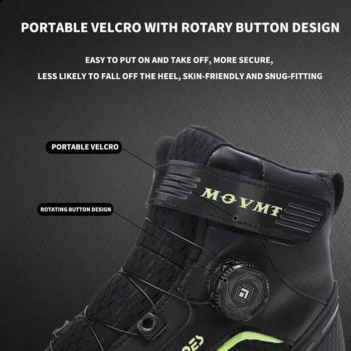 Chaussures de moto en cuir respirantes pour hommes
