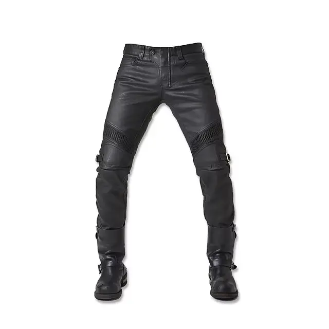 Pantalon de moto avec revêtement ciré à l'huile coupe-vent, jean vintage pour moto Rbike