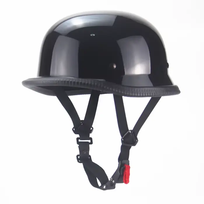 Casque de moto rétro demi-face, casque de moto vintage résistant aux chocs pour motard et scooter | 
