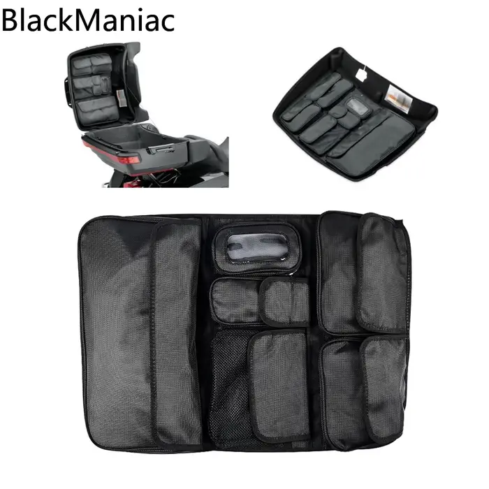 Sac de selle noir avec couvercle pour moto