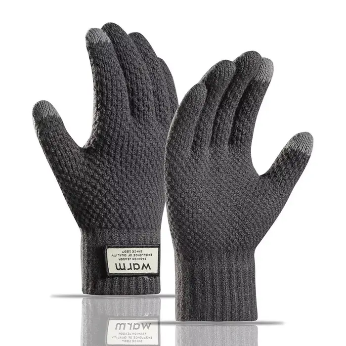 Gants thermiques d'hiver pour hommes, épais, chauds, doublés de polaire, antidérapants, pour écran t