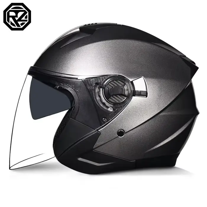ORZ casque De Moto demi visage Double lentille Moto quatre saisons hommes femmes rue mode casque Cap
