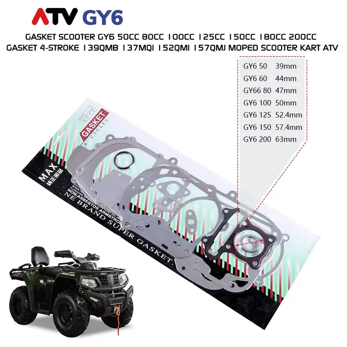 Joint Scooter GY6 50cc 80cc 100cc 125cc 150cc 180cc 200cc Joint 4 temps 139QMB 137MQI 152QMI 157QMJ