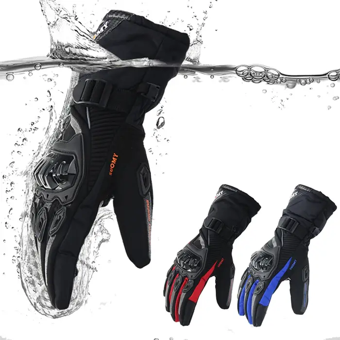 Gants de Moto d'hiver imperméables Gant Moto chaud hommes doigt complet Moto gants écran tactile Gua