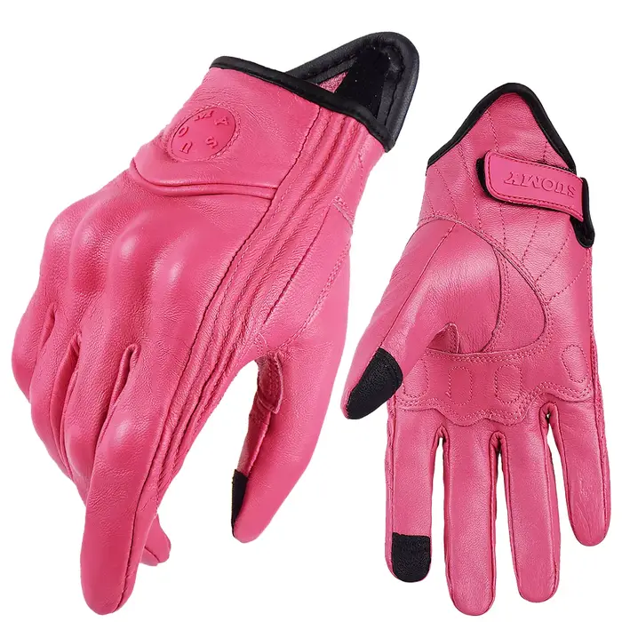 Suomy femmes rose gants de moto écran tactile en cuir vélo électrique gant cyclisme doigt complet Mo