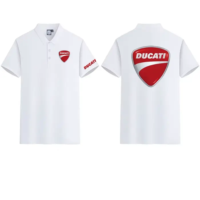 T-shirt d'été à manches courtes pour hommes et femmes, chemise POLO à col Ducati Racing, costume de 