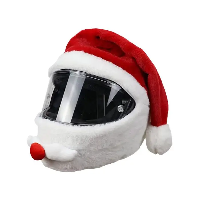 Housse de casque de moto de noël, en peluche, coupe-vent, chaude, pour cyclisme en plein air, chapea