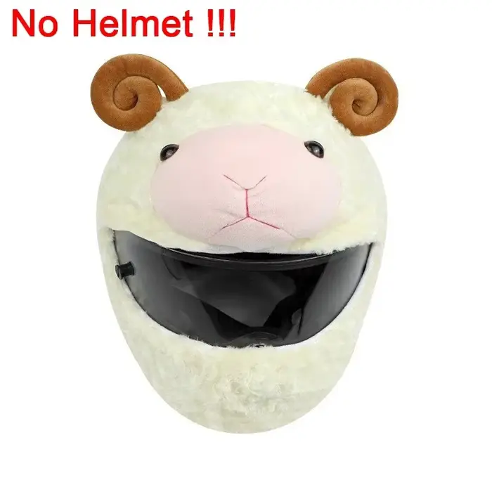 Housse de Protection pour casque, ensemble en peluche moelleuse de dessin animé pour moto, étui comp