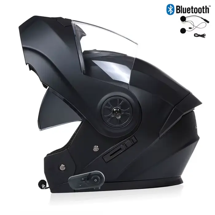 Casque de moto unisexe, Certification DOT, Double lentille, casque de sécurité modulaire à rabat ave