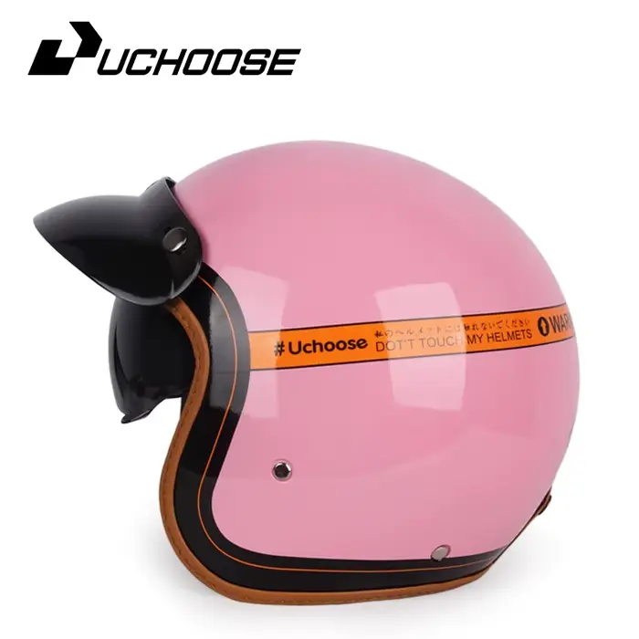Casque de Moto Rétro Certifié DOT, 73Inboulon Open Face, Accessoires pour Homme