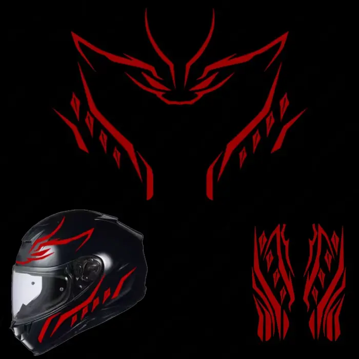 Autocollants de casque, accessoires de moto, décoration modifiée pour panthère noire jaune rouge abstraite