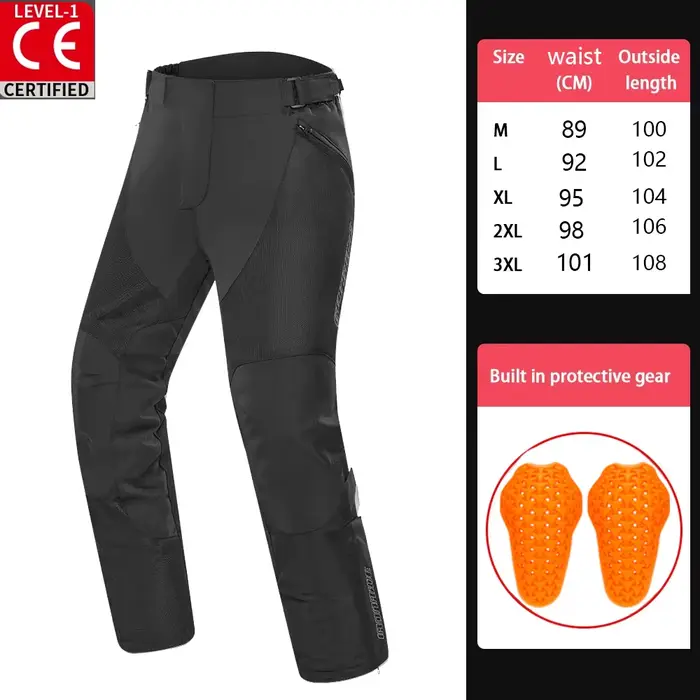Pantalon de moto d'été résistant à l'usure, pantalon de motocross d'extérieur avec équipement de pro