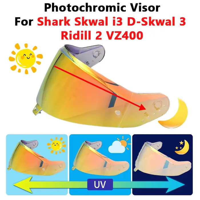 Visière photochromique pour casque Shark Skwal i3 D-Skwal 3 Ridill 2 VZ400