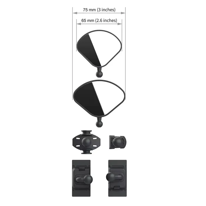 Kit de base de rétroviseurs de casque et kit de bras – Améliorez la visibilité pour les motocycliste