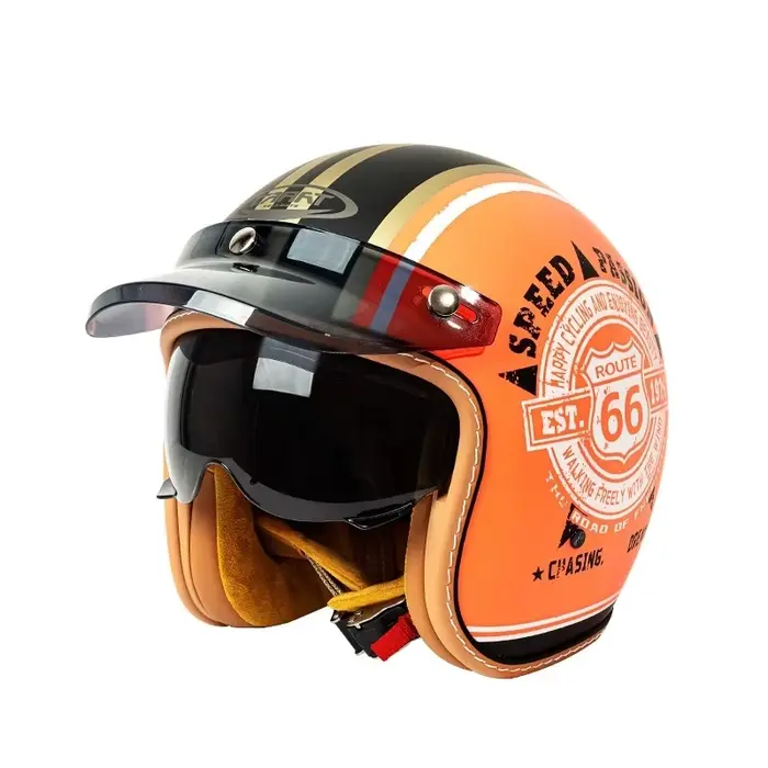 Casques pour motos trois-quarts rétro casque d'équitation Moto demi-casque quatre saisons casque de 