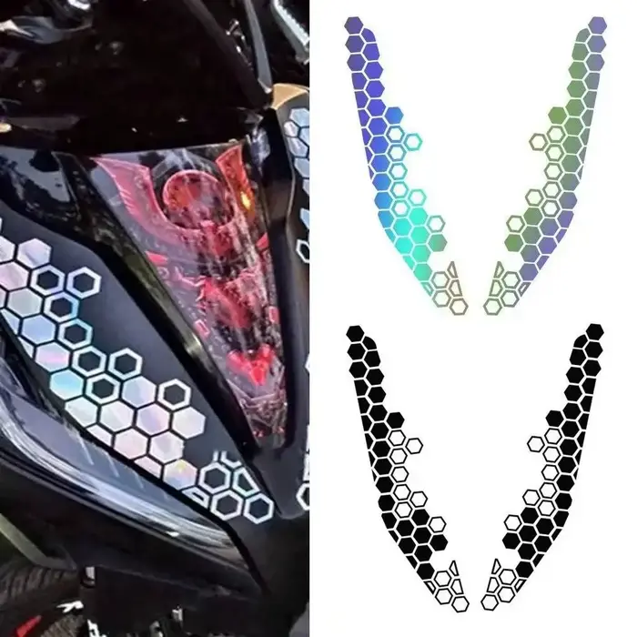 Autocollant moto nid d'abeille casque décalcomanies autocollants