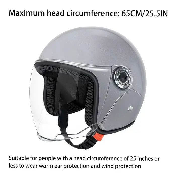 Grand casque de moto demi-visage, équipement de protection avec visière pour femmes et hommes, avent