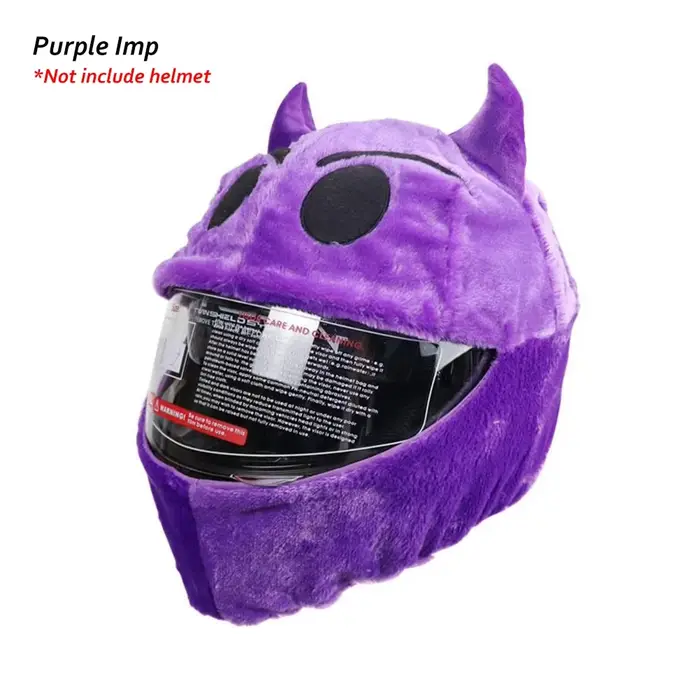 Housses de casque de moto en peluche de dessin animé drôle, housse de protection, couvertures complè