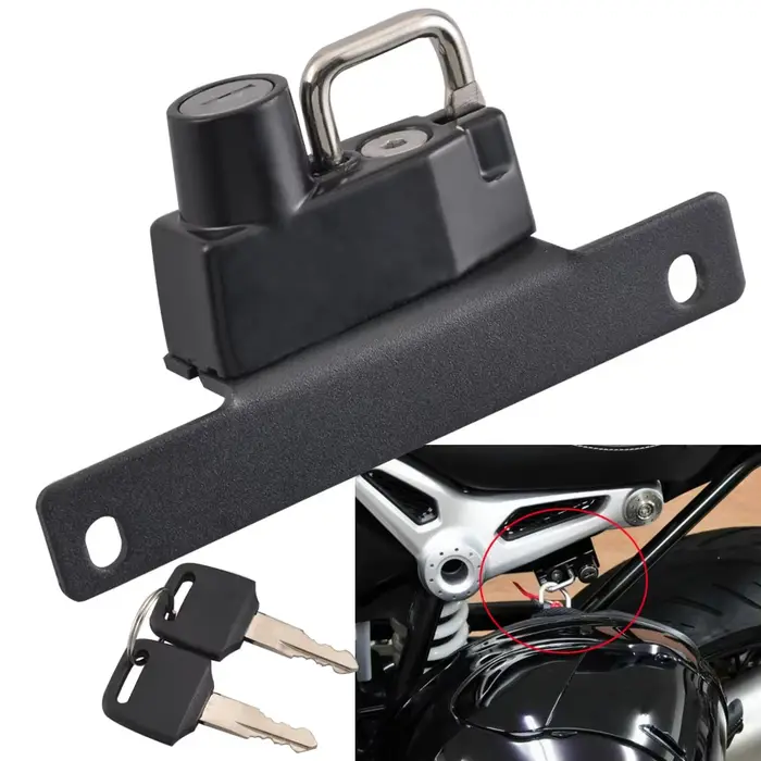 Serrure de casque de moto noire