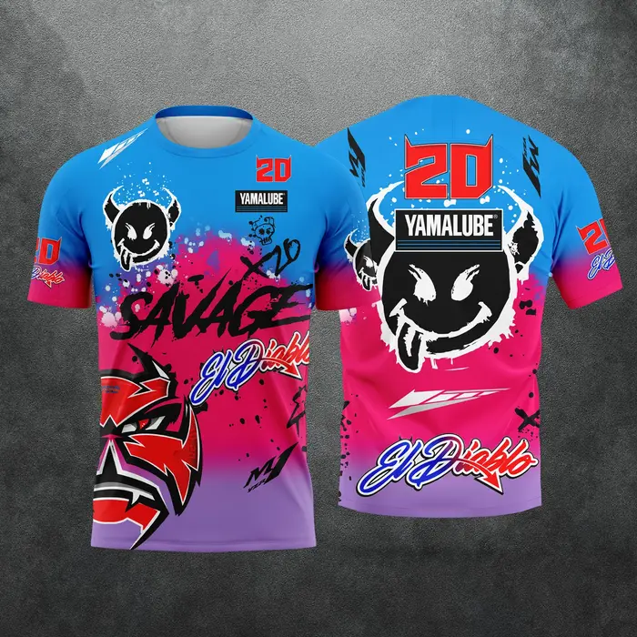 T-shirt pour fans de Fabio Quartararo 20, El Diablo Moto Rider, T-shirt graphique imprimé en 3D, unisexe, décontracté, été, manches courtes, T-shirt parent-enfant