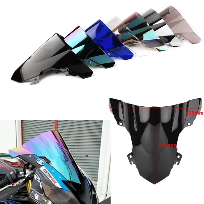 Écran de moto Double bulle pare-brise déflecteur protecteur pare-brise pour BMW S1000RR S 1000 RR 20