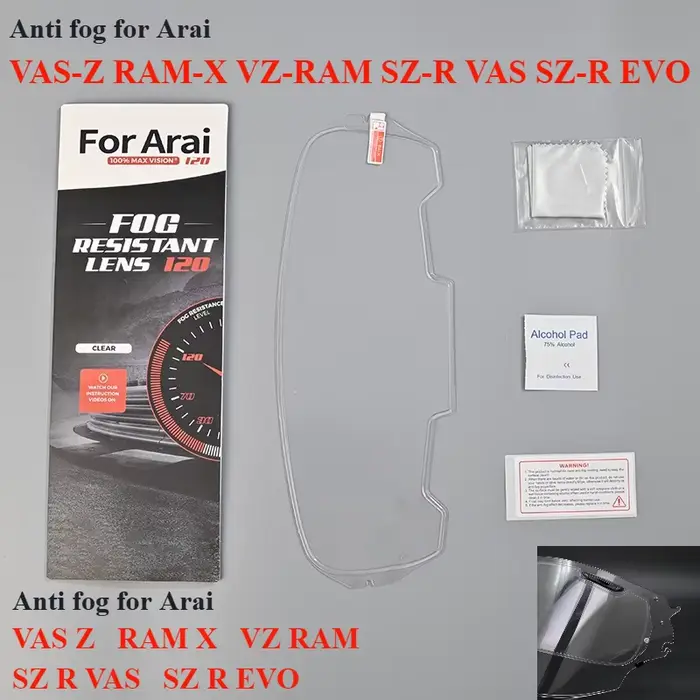 VZ RAM Anti-buée autocollant pour Arai VAS-Z RAM-X VZ-RAM SZ-R VAS SZ-R EVO Moto casque lentille vis