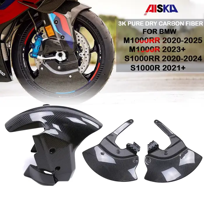 Accessoires Moto Garde-boue Avant Radiateur Étrier en Fibre de Carbone Pure pour BMW M1000R M1000RR S1000RR S1000R 2023 2024 2025 2026