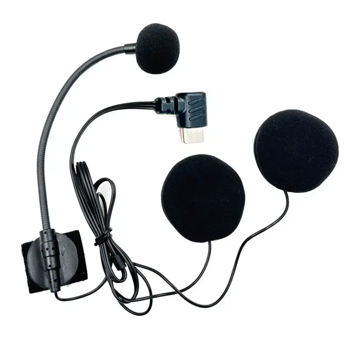 Casque de moto casque de moto filaire Type C Interphone Interphone avec Microphone de réduction de b