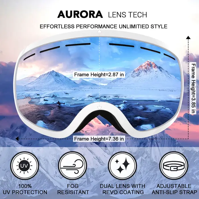 Lunettes de ski, Sports de neige d'hiver avec masque de ski Anti-buée à Double lentille