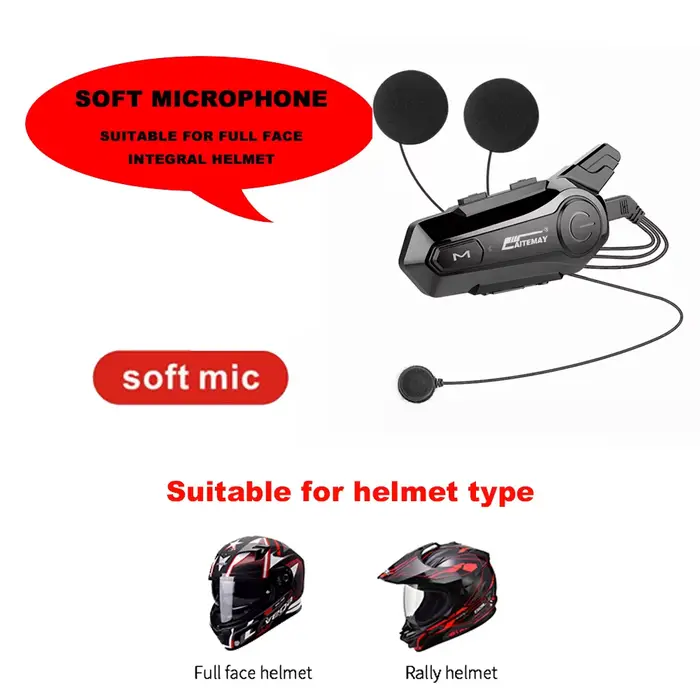 Casque de moto X1 Plus avec interphone BT5.3 800M, étanche, réduction du bruit, conversation mains l