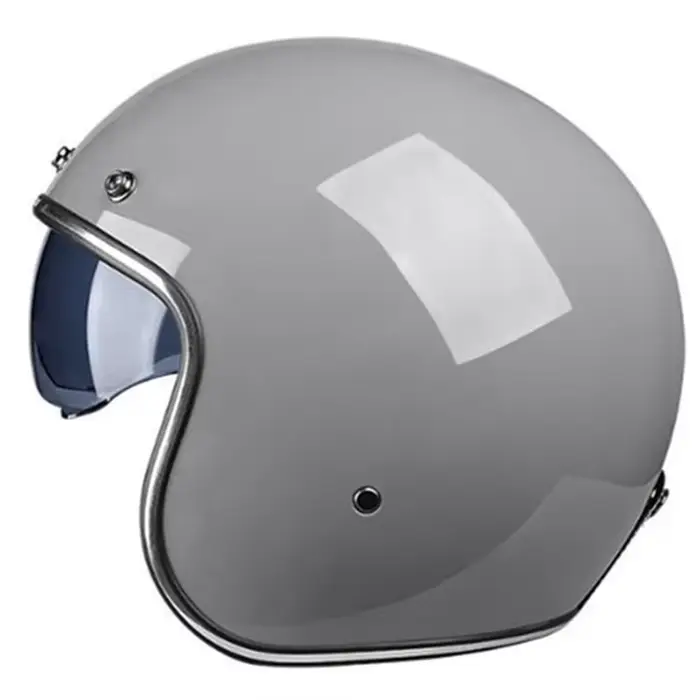 Casque de Moto Vintage à Visière Intérieure Approuvé par le DOT