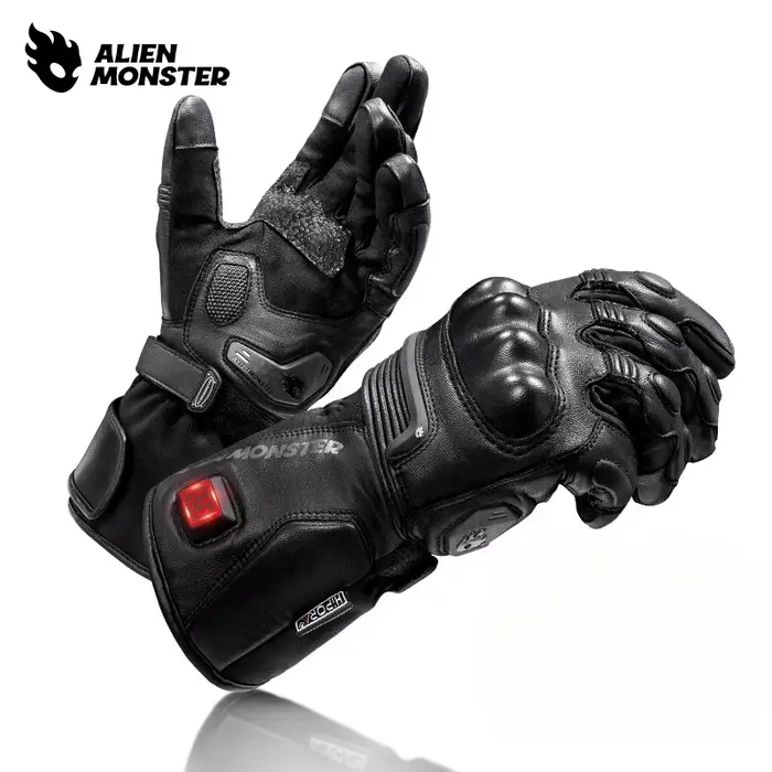 Gants de moto chauffants pour hommes, gants de moto chauds d'hiver en fibres composites, Guanti Moto