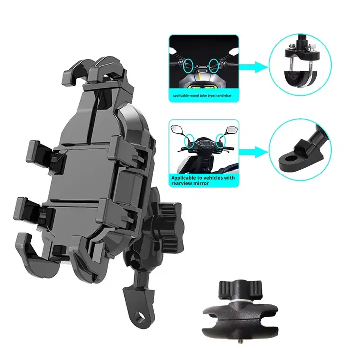 Support de téléphone pour moto et vélo, avec amortisseur, pour guidon de vélo, support de rétroviseu