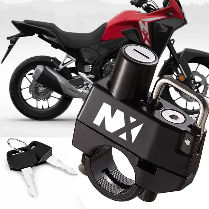 Nouveau Verrou de Casque CNC pour Moto HONDA NX400 NX500 NX 400 500 2024-2026 Antivol Antirouille Dispositif de