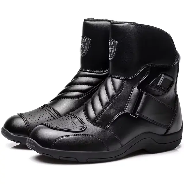 Bottes d'équitation de moto longues imperméables, chaussures en cuir de vachette, bottes de course p