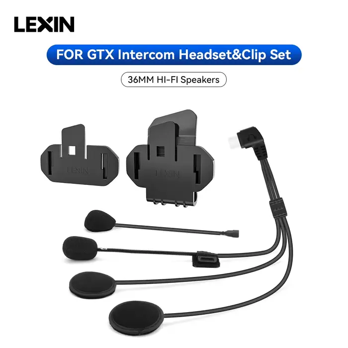 LEXIN-GTX 36MM moto Interphone casque et Clip accessoires pour casque complet/demi Interphone prise