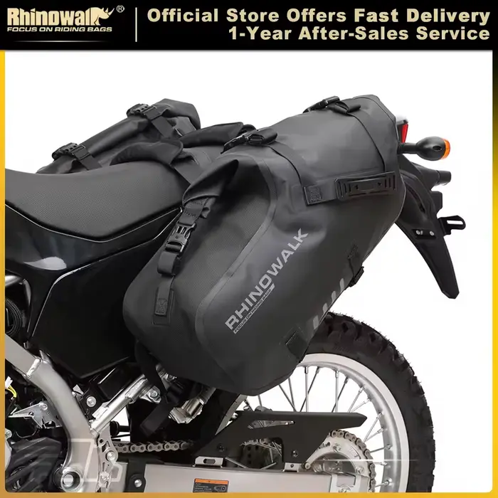 Rhinowalk sac de moto 100% étanche 18L/28L/48L grande capacité 2 pièces ajustement universel moto sa