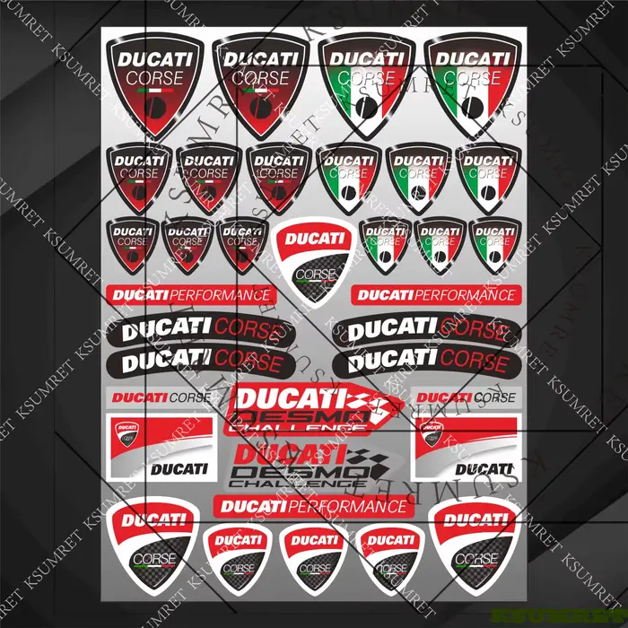 Autocollants en vinyle pour moto Ducati, kit de logos pour réservoir