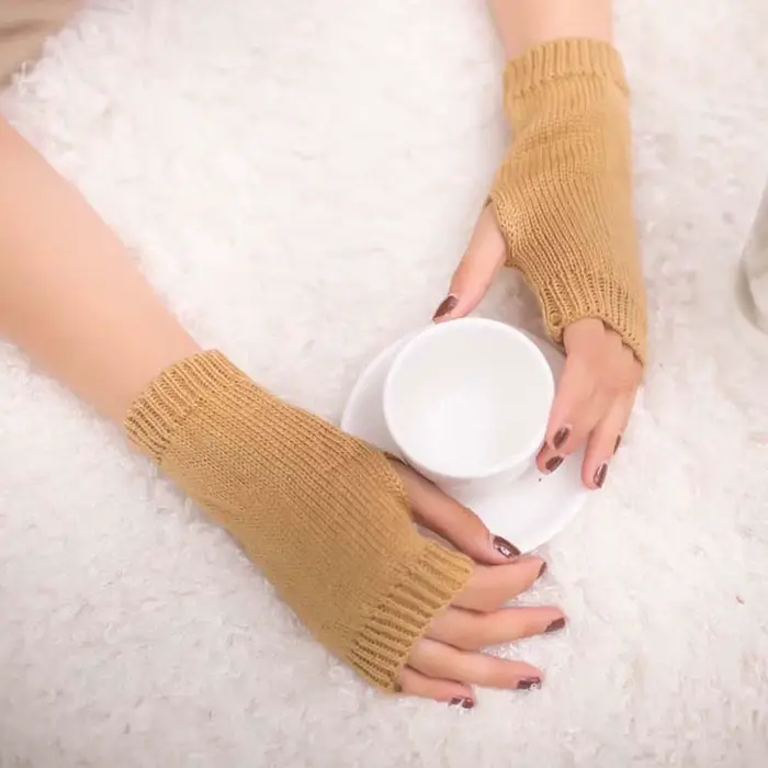 Gants d'hiver pour femmes, bras tricoté, sans doigts, doux et chaud, mitaine élégante, bras de poign