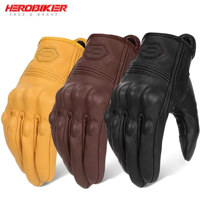 Gants de Moto en cuir rétro