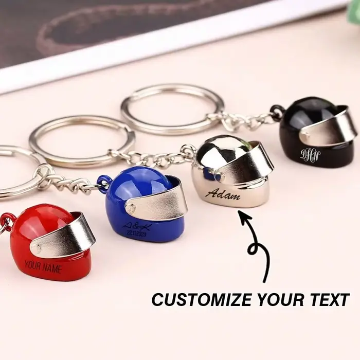 1 porte-clés personnalisé pour casque de moto, cadeau personnalisé pour motards, porte-clés « Ride S