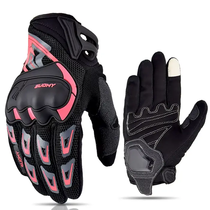 SUOMY-Gants de Moto en Cuir group pour Homme et Femme, Protection Respirante en Carbone, pour Course