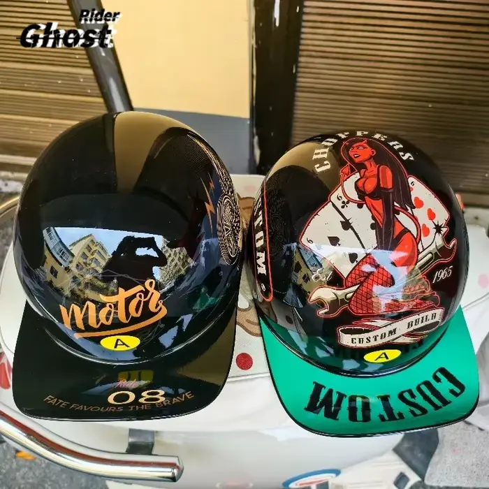 Casque de moto rétro vintage antichoc pour voiture électrique