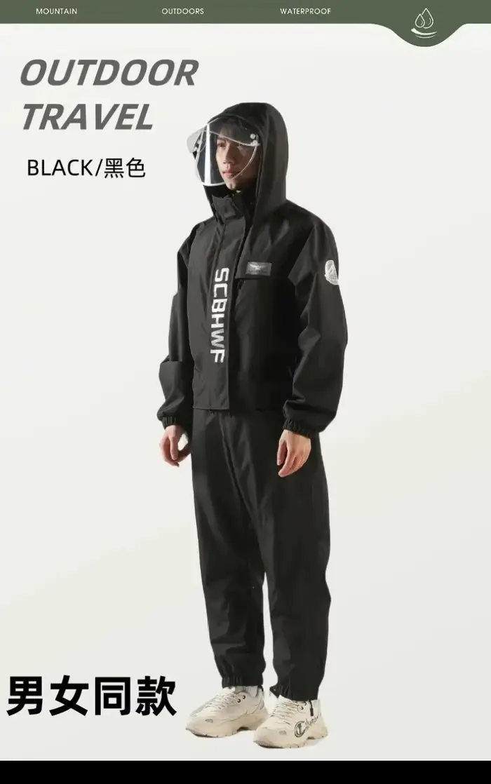 Combinaison imperméable pour motard, une pièce, intégrale, avec fermetures éclair et poches pour la 
