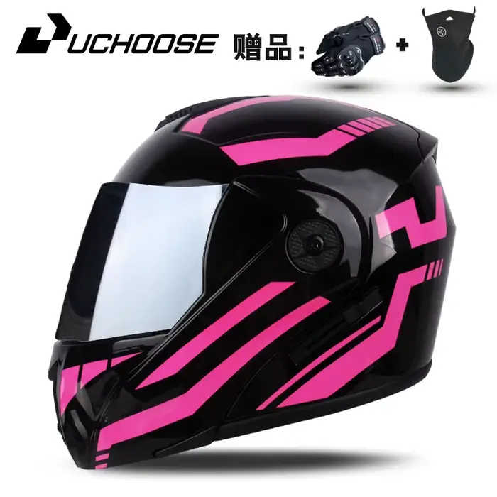 Casque intégral de moto à Double lentille, casques modulaires de sécurité pour moto et Scooter, inté