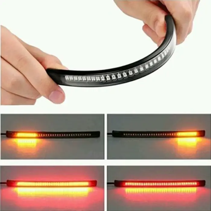 Flexible 48 LED moto barre lumineuse bande frein arrière pour moto Scout lumières lumière pour moto