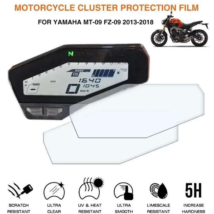 Film de Protection d'écran pour Yamaha MT-09 FZ-09, Film de Protection contre les rayures, MT09 MT 0