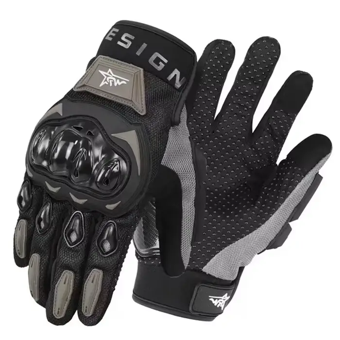 Gants de moto respirants à doigts fermés