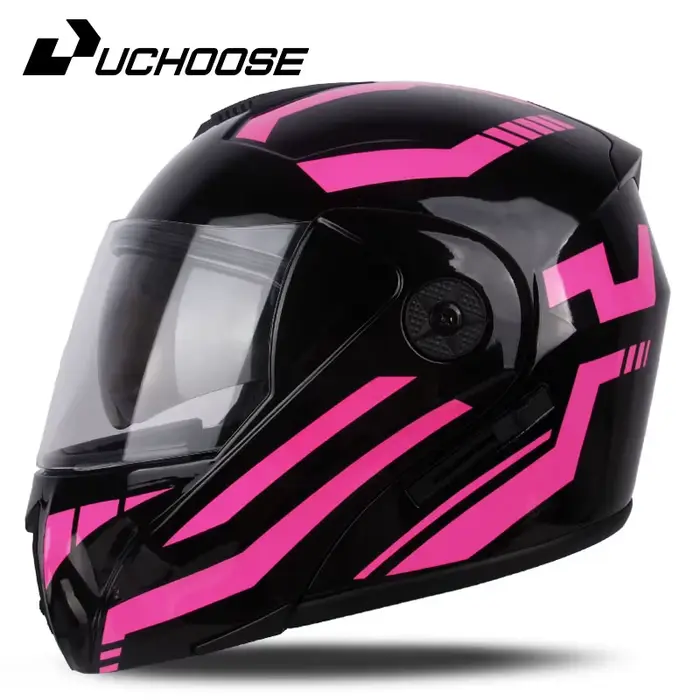 Nouveau Casque de moto intégral course avec Double pare-soleil femmes homme rabattable