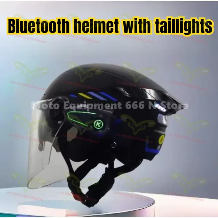 Casque de Moto été Protection solaire demi-casque unisexe double lentille Bluetooth casque cascos pa